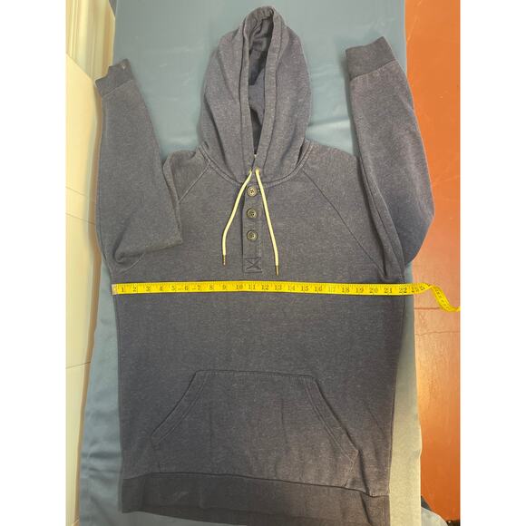Heather Rye Mens Blue 3 Button Henley Hoodie Medium Pre-owned - Picture 6 of 6